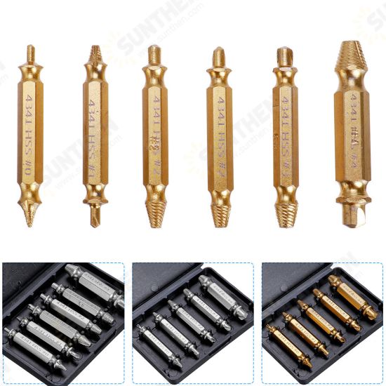 5/6 PCS Damaged Screw Extractor Speed Out Drill Bits Broken Bolt Remover Tools