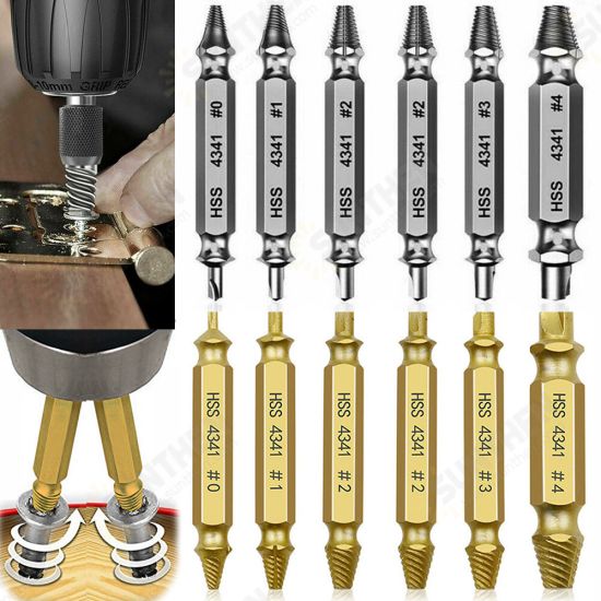 5/6 PCS Damaged Screw Extractor Speed Out Drill Bits Broken Bolt Remover Tools