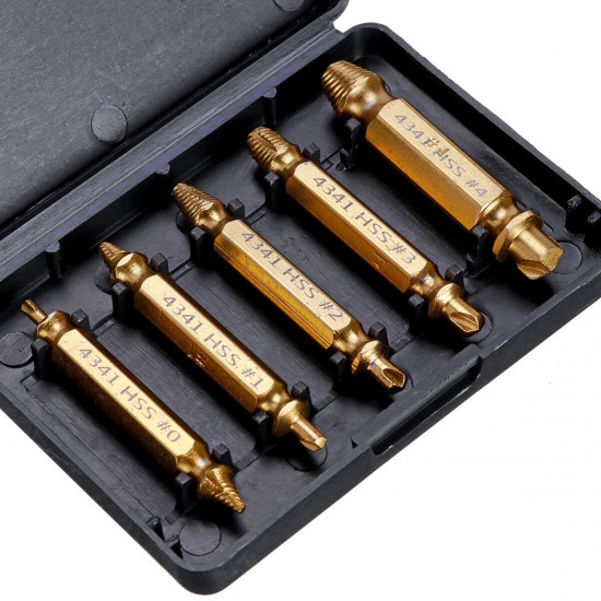 5/6 PCS Damaged Screw Extractor Speed Out Drill Bits Broken Bolt Remover Tools