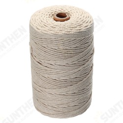 5Pcs 200Mx3mm Natural Beige Cotton Twisted Cord Rope Braided Wire DIY Craft Macrame String 5Pcs 200Mx3mm Natural Beige Cotton Twisted Cord Rope Braided Wire DIY Craft Macrame String