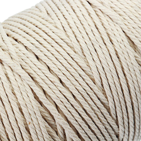 5Pcs 200Mx3mm Natural Beige Cotton Twisted Cord Rope Braided Wire DIY Craft Macrame String