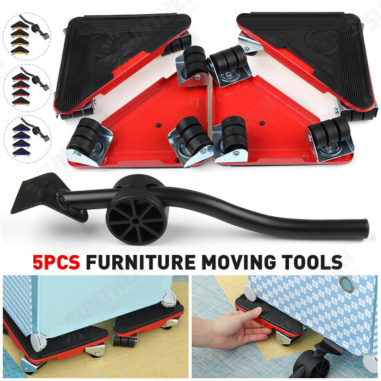 5pcs Heavy Duty Furniture Slider Lifter Movers Tool Kit Roller Transport Trolley 5pcs Heavy Duty Furniture Slider Lifter Movers Tool Kit Roller Transport Trolley