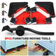 5pcs Heavy Duty Furniture Slider Lifter Movers Tool Kit Roller Transport Trolley 5pcs Heavy Duty Furniture Slider Lifter Movers Tool Kit Roller Transport Trolley