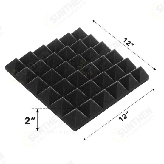 6Pcs Acoustic Foam Studio Soundproofing Foam Wedges Wall Tiles 12 x 12 x 2inch 6Pcs Acoustic Foam Studio Soundproofing Foam Wedges Wall Tiles 12 x 12 x 2inch