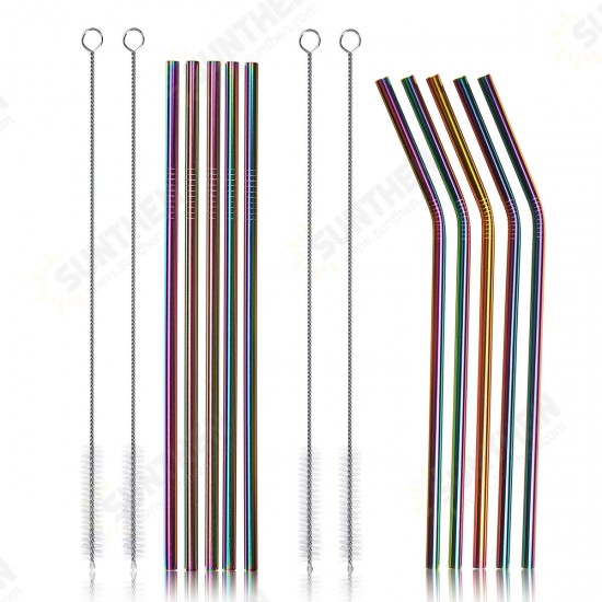 7PCS Premium Stainless Steel Metal Drinking Straw Reusable Straws Set With Cleaner Brushes 7PCS Premium Stainless Steel Metal Drinking Straw Reusable Straws Set With Cleaner Brushes