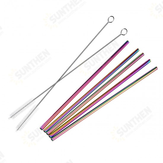 7PCS Premium Stainless Steel Metal Drinking Straw Reusable Straws Set With Cleaner Brushes 7PCS Premium Stainless Steel Metal Drinking Straw Reusable Straws Set With Cleaner Brushes