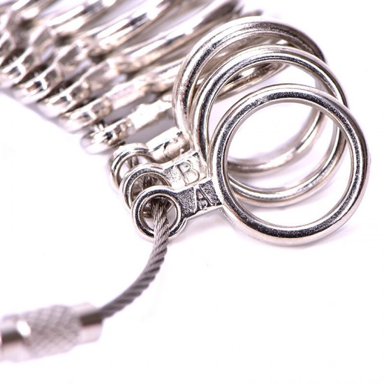 Aluminium Ring Sizer Mandrel Finger Sizing Measuring Stick and Stainless Iron Ring Sizer Guage Set Jewelry Tools