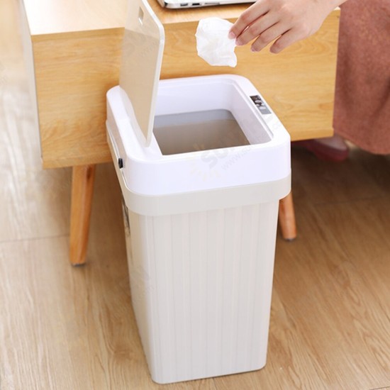 Automatic Intelligent Sensor Trash Bin Household Living Room Kitchen Bedroom Bathroom Trash Plastic Bin