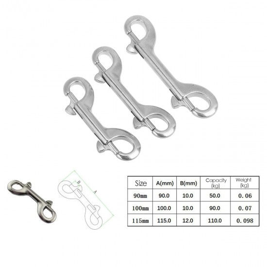 Double End Bolt Snap 316 Stainless Steel Hook Marine Grade Diving Clips Snap Key