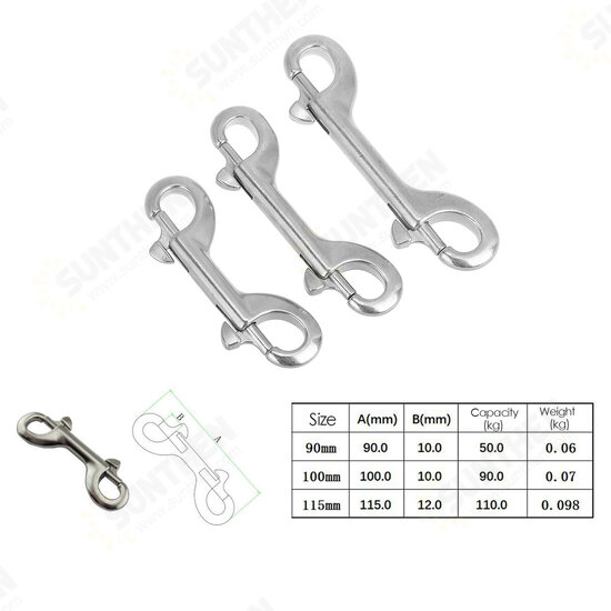 Double End Bolt Snap 316 Stainless Steel Hook Marine Grade Diving Clips Snap Key Double End Bolt Snap 316 Stainless Steel Hook Marine Grade Diving Clips Snap Key