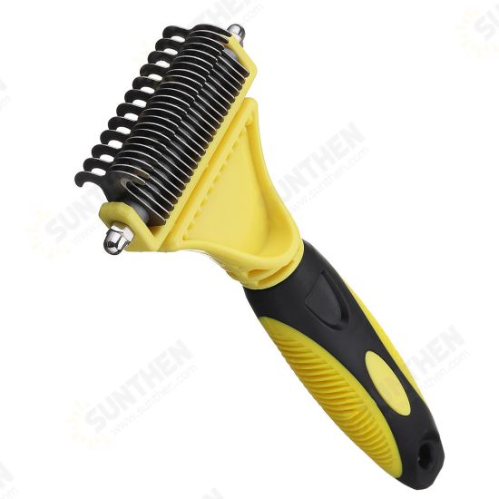 Double Sides Pet Dog Fur Brush Comb Dog Cat Grooming Deshedding Trimmer Tool Pet Rake 12/23 Blades Double Sides Pet Dog Fur Brush Comb Dog Cat Grooming Deshedding Trimmer Tool Pet Rake 12/23 Blades