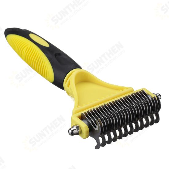 Double Sides Pet Dog Fur Brush Comb Dog Cat Grooming Deshedding Trimmer Tool Pet Rake 12/23 Blades