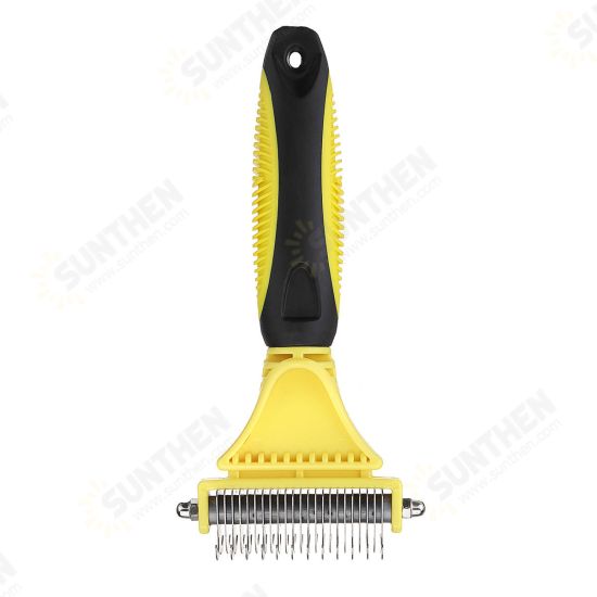 Double Sides Pet Dog Fur Brush Comb Dog Cat Grooming Deshedding Trimmer Tool Pet Rake 12/23 Blades