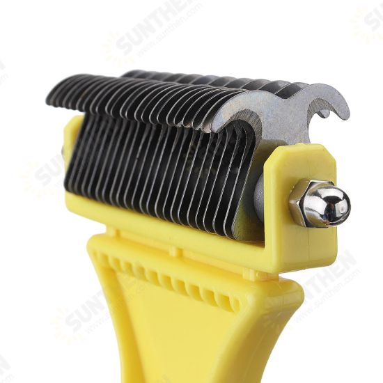 Double Sides Pet Dog Fur Brush Comb Dog Cat Grooming Deshedding Trimmer Tool Pet Rake 12/23 Blades Double Sides Pet Dog Fur Brush Comb Dog Cat Grooming Deshedding Trimmer Tool Pet Rake 12/23 Blades