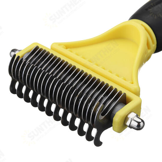 Double Sides Pet Dog Fur Brush Comb Dog Cat Grooming Deshedding Trimmer Tool Pet Rake 12/23 Blades