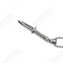 EDC Titaniumm Steel Knifee Necklace Swordd Pendant Fashion Creative Ornament Men's Necklace Outdool Self-defensee Tool EDC Titaniumm Steel Knifee Necklace Swordd Pendant Fashion Creative Ornament Men's Necklace Outdool Self-defensee Tool