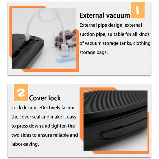 Household Vacuum Fresh-keeping Sealer Textured Bag Sealing Machine QH-03 Giving 10 Vacuum Bags and 1 Vacuum Tube