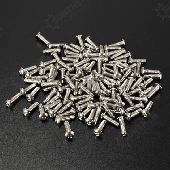 M3 Bolts Stainless Steel Screws Button Head Socket Cap 10 Size M3 Bolts Stainless Steel Screws Button Head Socket Cap 10 Size