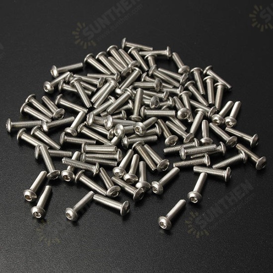 M3 Bolts Stainless Steel Screws Button Head Socket Cap 10 Size M3 Bolts Stainless Steel Screws Button Head Socket Cap 10 Size