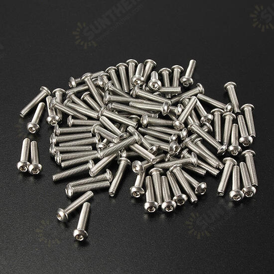 M3 Bolts Stainless Steel Screws Button Head Socket Cap 10 Size M3 Bolts Stainless Steel Screws Button Head Socket Cap 10 Size