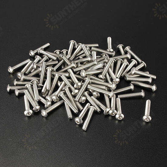 M3 Bolts Stainless Steel Screws Button Head Socket Cap 10 Size M3 Bolts Stainless Steel Screws Button Head Socket Cap 10 Size