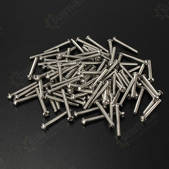 M3 Bolts Stainless Steel Screws Button Head Socket Cap 10 Size