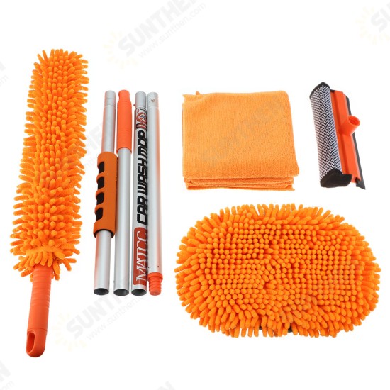 62'' 180°Rotation Adjustable Car Wash Mop Brush Kit Long Handle Vehicle Cleaning Tools