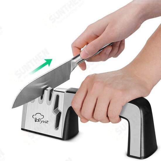 4 in 1 Knife Sharpener Diamond Coated&Fine Rod Knife Shears and Scissors Sharpening System Stainless Steel Blade