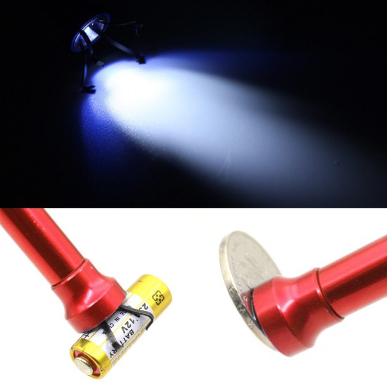 Magnet Flexible Pick Up Tool Grabber Reacher Magnetic Long Spring Grip Home Toilet Gadget Sewer Cleaning Pickup Tools 4 Claw + LED Light
