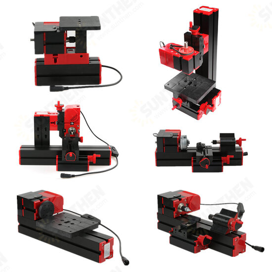 Mini 6 in 1 Lathe Machine for DIY Assembly of Sawing Machine, Grinder, Driller, Wood Lathe, Metal Lathe, Miller.