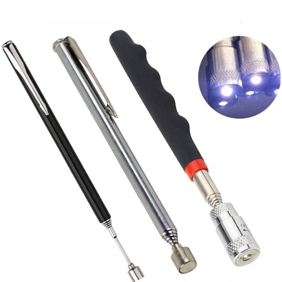 Mini Portable Magnetic Retractable Pickup Telescopic Powerful Iron Bar Magnetic Suction Rod with LED Light