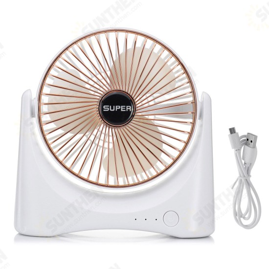 Mini USB Desktop Fan Rechargeable 3 Speed Portable Handheld Travel Home Office