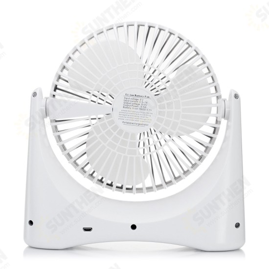 Mini USB Desktop Fan Rechargeable 3 Speed Portable Handheld Travel Home Office