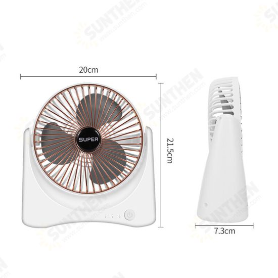 Mini USB Desktop Fan Rechargeable 3 Speed Portable Handheld Travel Home Office