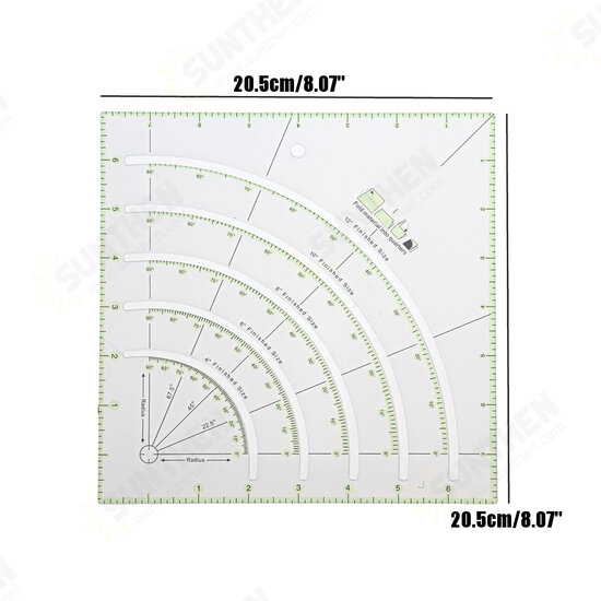 Multifunctional Acrylic Arcs & Fans Quilt Paper Fabric Circle Cutter Ruler Multifunctional Acrylic Arcs & Fans Quilt Paper Fabric Circle Cutter Ruler