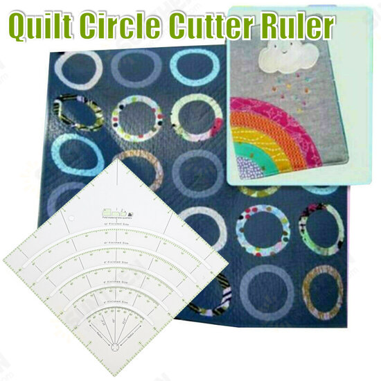 Multifunctional Acrylic Arcs & Fans Quilt Paper Fabric Circle Cutter Ruler