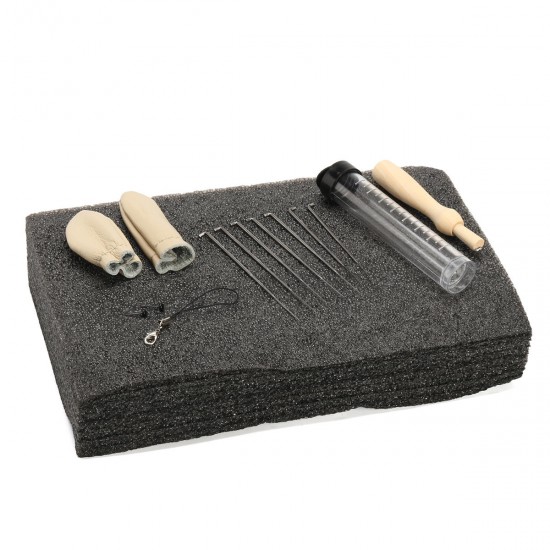 Needle Felting Foam Starter Kit Wool Felt Tools Mat + Needles + Craft Accessories Set