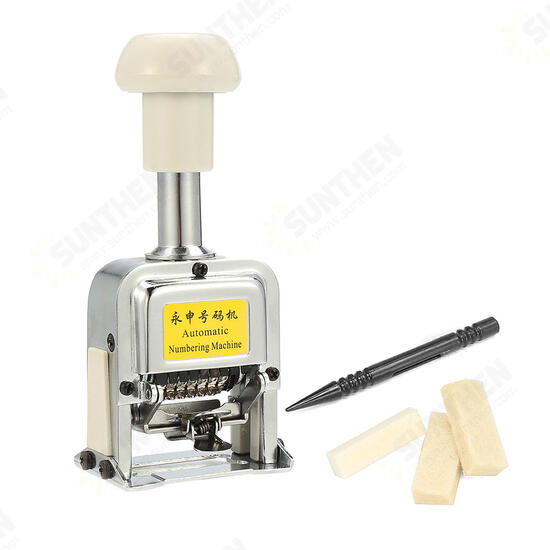 Self Inking 7 Automatic Numbering Machine Stick Stamp Numbering Tools Machine