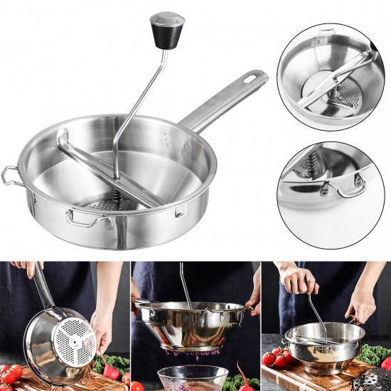 Stainless Steel Rotary Food Mill Vegetables Tomatoes Masher Creative Home Kitchen Tools