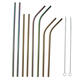 Stainless Steel Straw Set Long Metal Environment-Friendly Drinking Straws Kit With 2 Brushes Bag