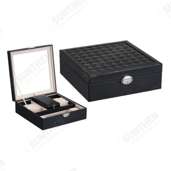 Watch Jewelry Diamond Necklace Box Storage Case With Mirror