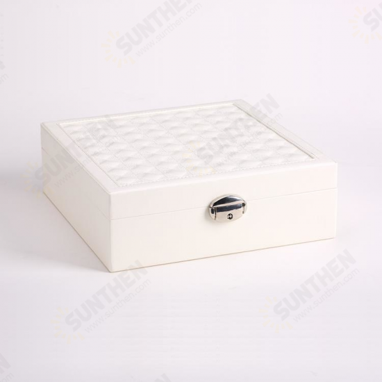 Watch Jewelry Diamond Necklace Box Storage Case With Mirror