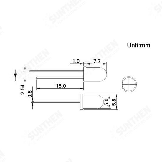 100PCS 5MM 20mA 3V Warm White Transparent Ultra Bright 3000K Round LED Diode DIY Lamp