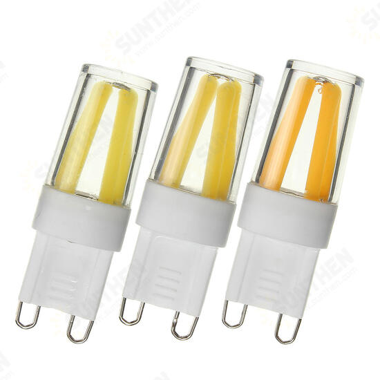 2W G9 Dimmable LED Pure White Warm White Corn Bulb Silicone Crystal COB Lamp Light AC 220V