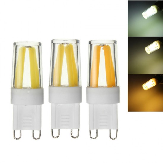 2W G9 Dimmable LED Pure White Warm White Corn Bulb Silicone Crystal COB Lamp Light AC 220V