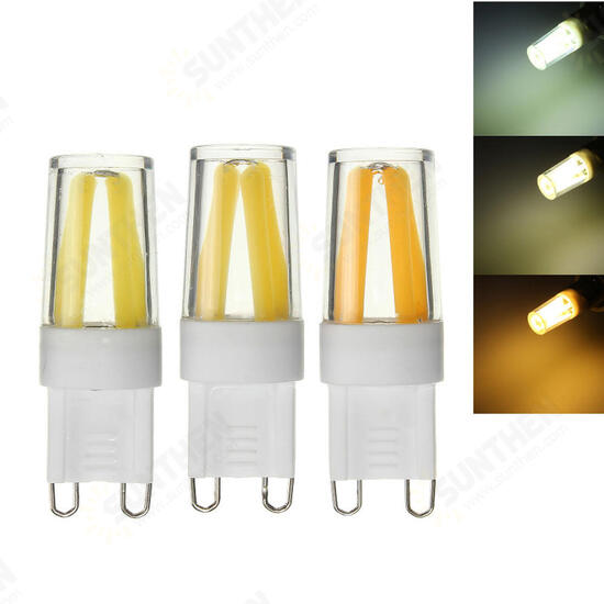 2W G9 Dimmable LED Pure White Warm White Corn Bulb Silicone Crystal COB Lamp Light AC 220V