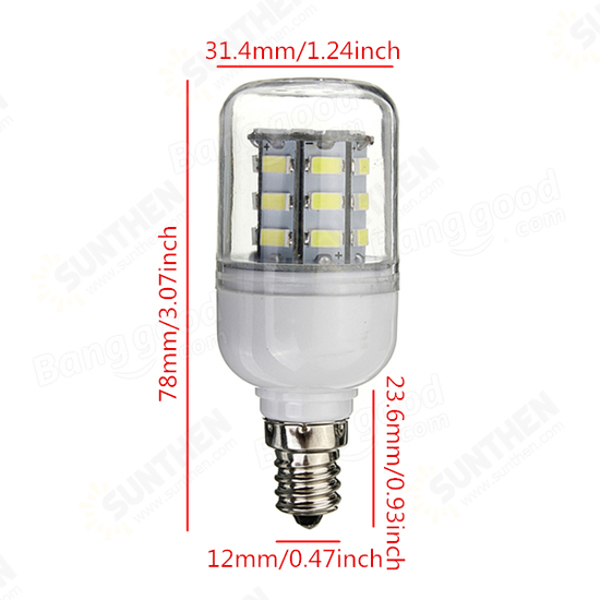 3.5W E12 White/Warm White 5730SMD 27 LED Corn Light Bulb 110V