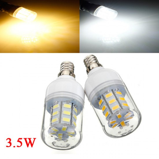 3.5W E12 White/Warm White 5730SMD 27 LED Corn Light Bulb 110V