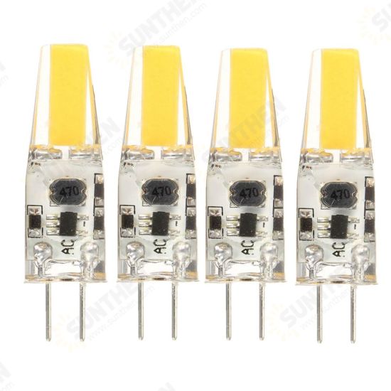 4PCS G4 2W Warm White COB LED Bulb for Chandelier Light Replace Halogen Lamp DC/AC12V