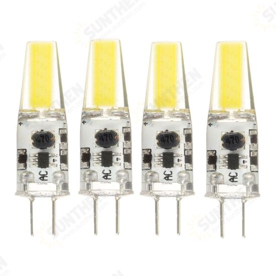 4PCS Mini G4 2W Pure White COB LED Bulb for Chandelier Light Replace Halogen Lamp DC/AC12V